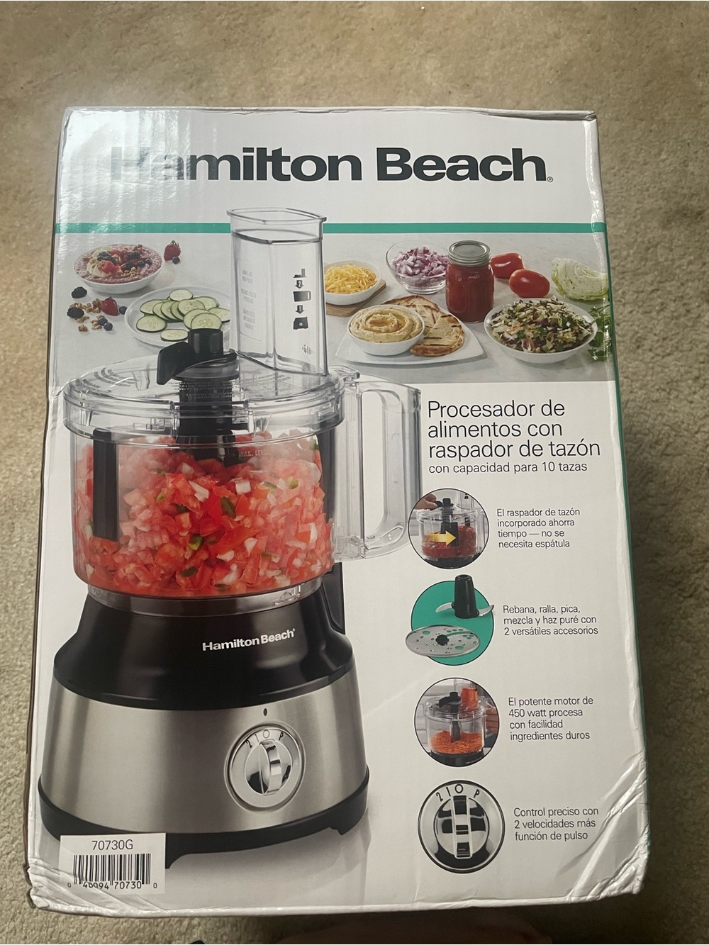 Hamilton Beach Black and Silver Bowl Scraper Food Processor - 10 Cup - Picture 3 of 4